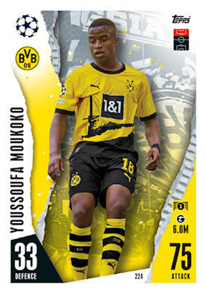 #224 Youssoufa Moukoko (Borussia Dortmund) Match Attax Champions League 2023/24