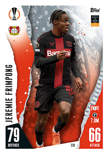 #238 Jeremie Frimpong (Bayer 04 Leverkusen) Match Attax Champions League 2023/24