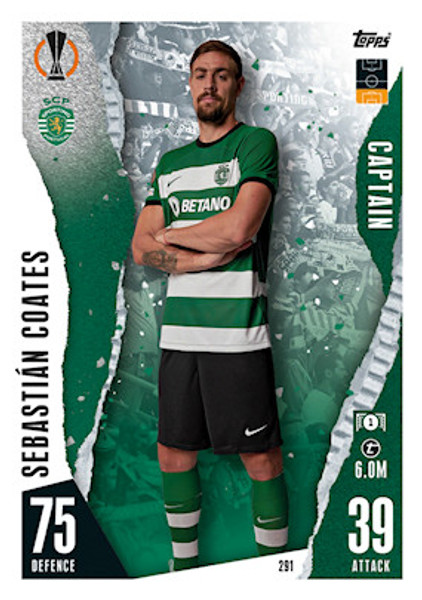 #291 Sebastian Coates (Sporting Clube de Portugal) Match Attax Champions League 2023/24