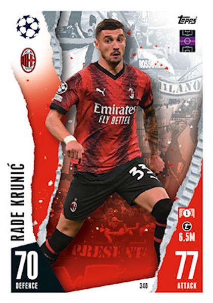 #348 Rade Krunic (AC Milan) Match Attax Champions League 2023/24