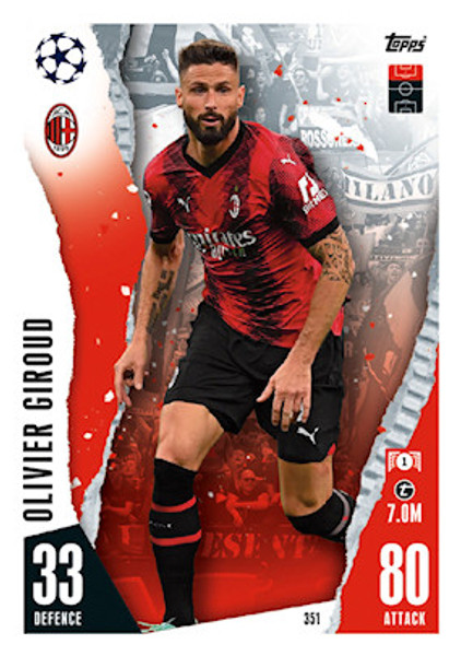 #351 Olivier Giroud (AC Milan) Match Attax Champions League 2023/24