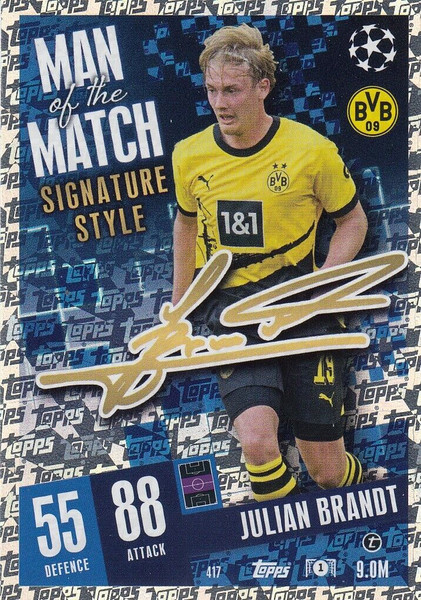 #417 Julian Brandt (Borussia Dortmund) Match Attax Champions League 2023/24 MOTM SIGNATURE STYLE