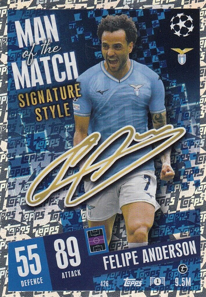 #426  Felipe Anderson (SS Lazio) Match Attax Champions League 2023/24 MOTM SIGNATURE STYLE