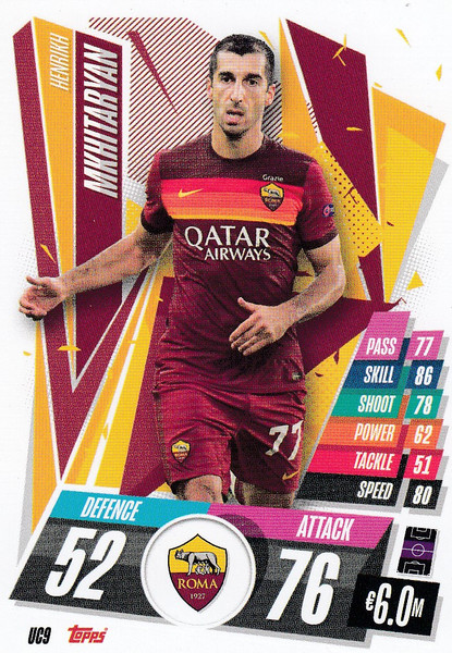 #UC9 Henrikh Mkhitaryan (AS Roma) Match Attax 2020/21 UPDATE CARD