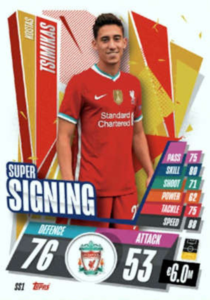 #SS1 Kostas Tsimikas (Liverpool) Match Attax 2020/21 UPDATE CARD SUPER SIGNING