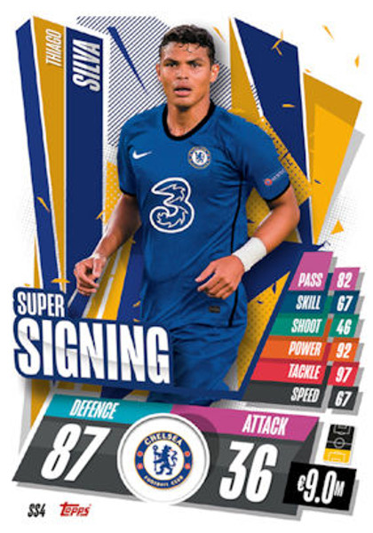 #SS4 Thiago Silva (Chelsea) Match Attax 2020/21 UPDATE CARD SUPER SIGNING