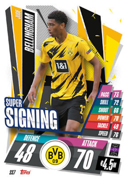 #SS7 Jude Bellingham (Borussia Dortmund) Match Attax 2020/21 UPDATE CARD SUPER SIGNING
