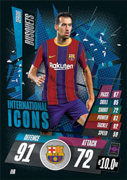 #II6 Sergio Busquets (FC Barcelona) Match Attax Champions League 2020/21 INTERNATIONAL ICONS