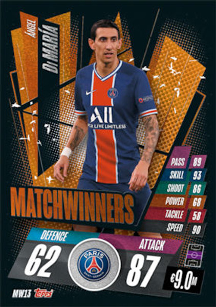 #MW13 Ángel Di María (Paris Saint-Germain) Match Attax Champions League 2020/21 MATCHWINNERS
