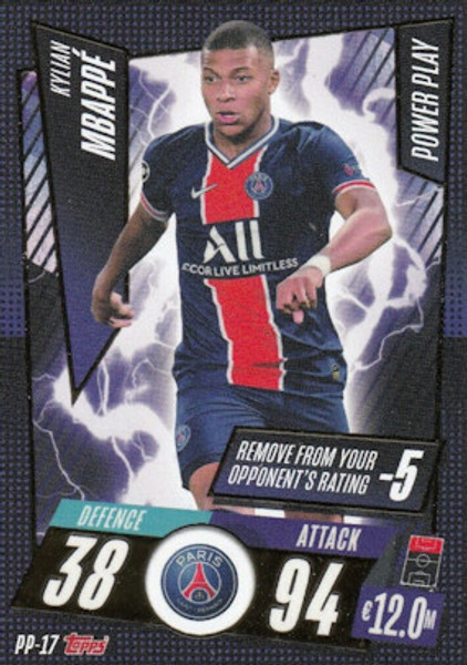 #PP17 Kylian Mbappe (Paris Saint-Germain) Match Attax Champions League 2020/21 POWER PLAY