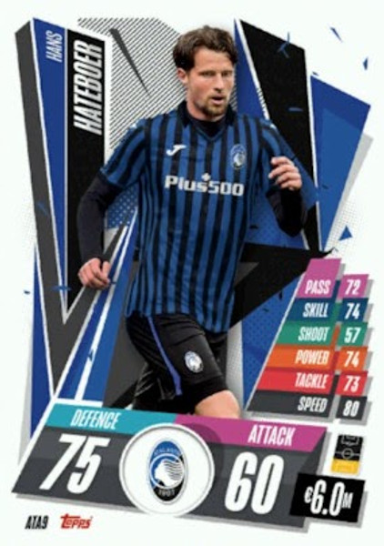 #ATA9 Hans Hateboer (Atalanta BC) Match Attax 2020/21 ITALIAN EXCLUSIVE RELEASE