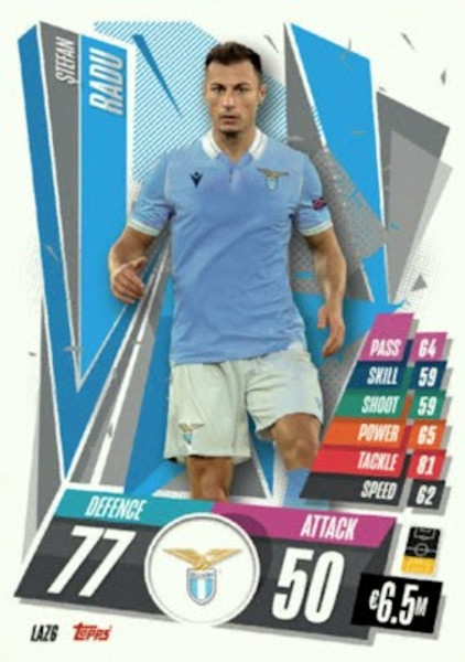 #LAZ6 Stefan Radu (SS Lazio) Match Attax 2020/21 ITALIAN EXCLUSIVE RELEASE