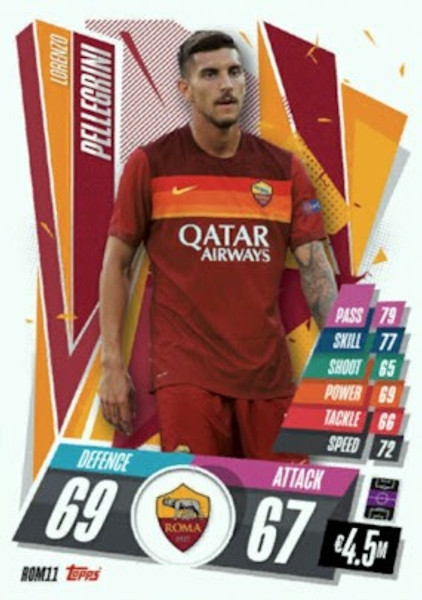 #ROM11 Lorenzo Pellegrini (AS Roma) Match Attax 2020/21 ITALIAN EXCLUSIVE RELEASE