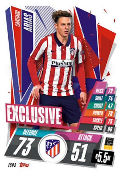 #ESP3 Santiago Arias (Atletico de Madrid) Match Attax 2020/21 SPANISH EXCLUSIVE RELEASE