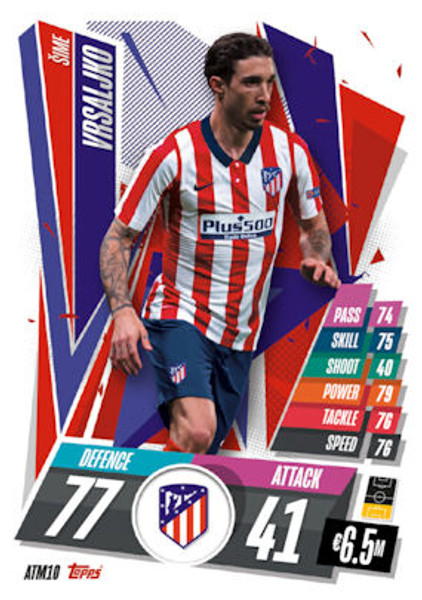 #ATM10 Sime Vrsaljko (Atletico de Madrid) Match Attax 2020/21 SPANISH EXCLUSIVE RELEASE