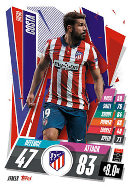 #ATM18 Diego Costa (Atletico de Madrid) Match Attax 2020/21 SPANISH EXCLUSIVE RELEASE