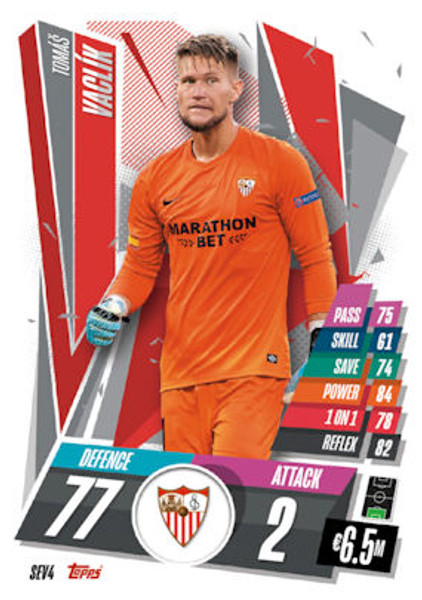 #SEV4 Tomás Vaclík (Sevilla FC) Match Attax 2020/21 SPANISH EXCLUSIVE RELEASE