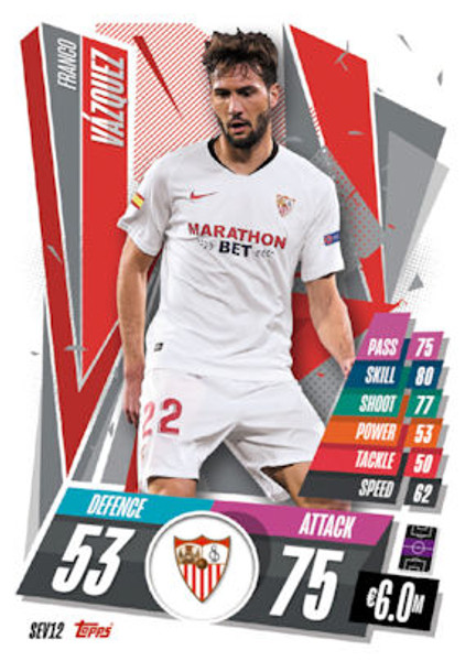 #SEV12 Franco Vázquez (Sevilla FC) Match Attax 2020/21 SPANISH EXCLUSIVE RELEASE