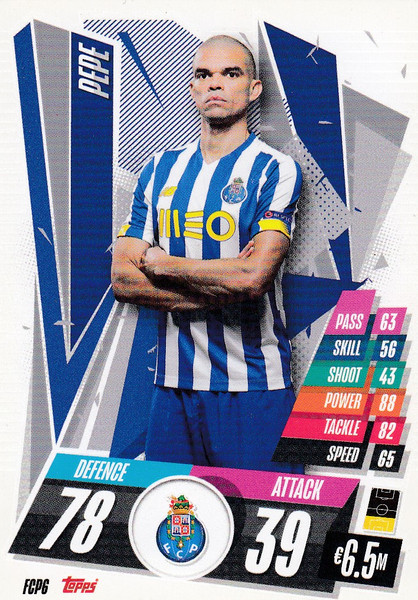 #FCP6 Pepe (FC Porto) Match Attax 2020/21 PORTUGAL EXCLUSIVE RELEASE