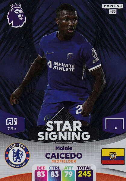 #485 Moises Caicedo (Chelsea) Adrenalyn XL Premier League 2024 STAR SIGNING