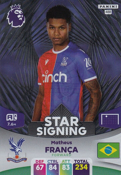 #488 Matheus Franca (Crystal Palace) Adrenalyn XL Premier League 2024 STAR SIGNING