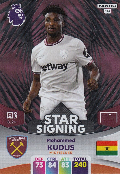 #514 Mohammed Kudus (West Ham United) Adrenalyn XL Premier League 2024 STAR SIGNING