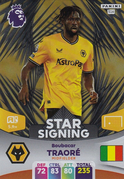 #516 Boubacar Traore (Wolverhampton Wanderers) Adrenalyn XL Premier League 2024 STAR SIGNING