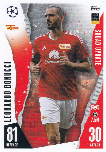 #17 Leonardo Bonucci (1.FC Union Berlin) Match Attax EXTRA Champions League 2023/24