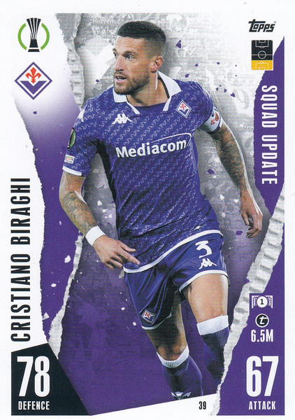 #39 Cristiano Biraghi (ACF Fiorentina) Match Attax EXTRA Champions League 2023/24