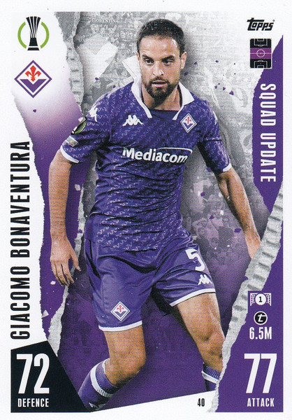 #40 Giacomo Bonaventura (ACF Fiorentina) Match Attax EXTRA Champions League 2023/24