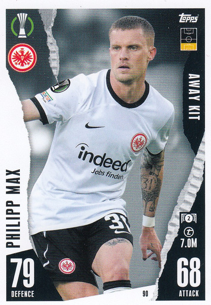 #90 Philipp Max (Eintracht Frankfurt) Match Attax EXTRA Champions League 2023/24 AWAY KIT