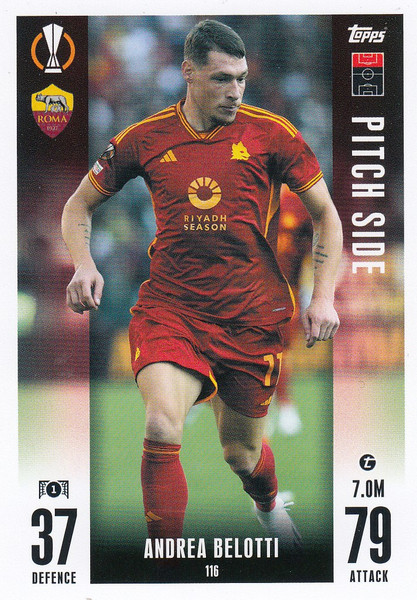 #116 Andrea Belotti (AS Roma) Match Attax EXTRA Champions League 2023/24 PITCH SIDE