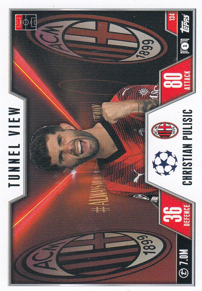 #134 Christian Pulisic (AC Milan) Match Attax EXTRA Champions League 2023/24 TUNNEL VIEW