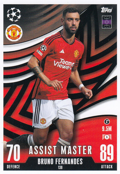 #138 Bruno Fernandes (Manchester United) Match Attax EXTRA Champions League 2023/24 ASSIST MASTER