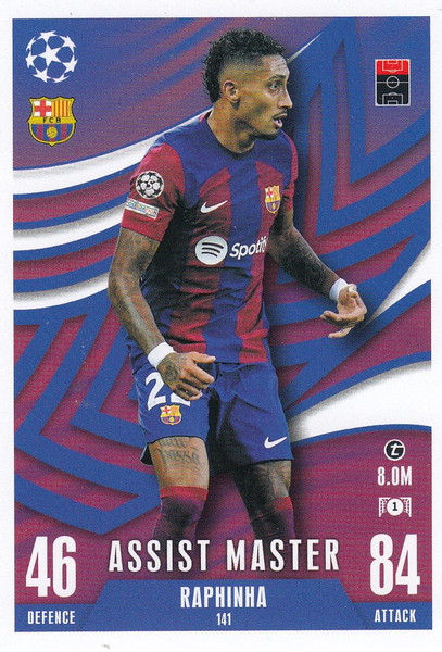 #141 Raphina (FC Barcelona) Match Attax EXTRA Champions League 2023/24 ASSIST MASTER