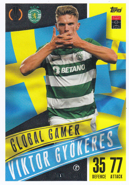 #211 Viktor Gyokeres (Sporting Clube de Portugal) Match Attax EXTRA Champions League 2023/24 GLOBAL GAMER