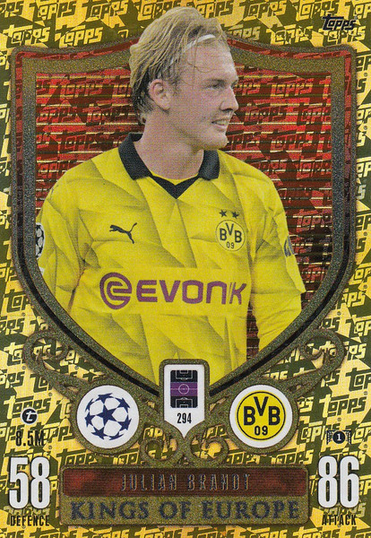 #294 Julian Brandt (Borussia Dortmund) Match Attax EXTRA Champions League 2023/24 KINGS OF EUROPE
