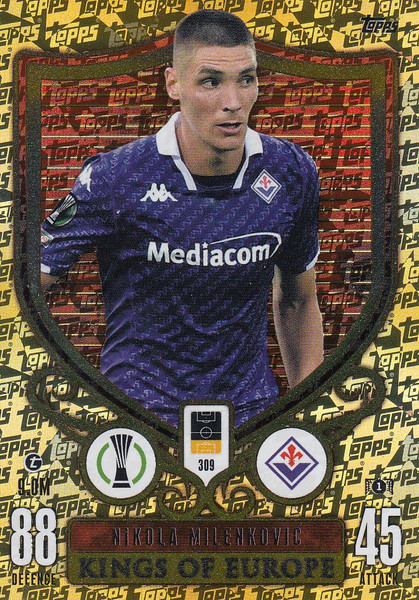 #309 Nikola Milenkovic (ACF Fiorentina) Match Attax EXTRA Champions League 2023/24 KINGS OF EUROPE