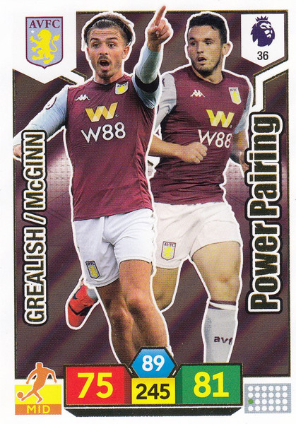 #36 Aston Villa Power Pairing Adrenalyn XL Premier League 2019/20