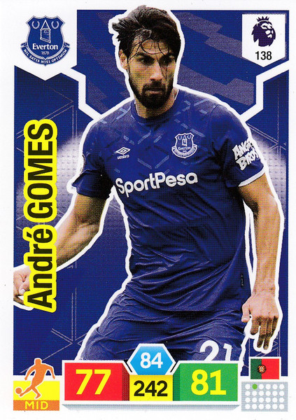 #138 Andre Gomes (Everton) Adrenalyn XL Premier League 2019/20