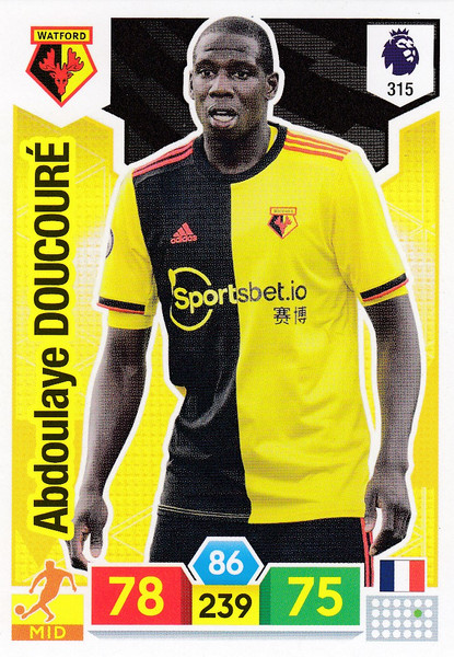 #315 Abdoulaye Doucoure (Watford) Adrenalyn XL Premier League 2019/20
