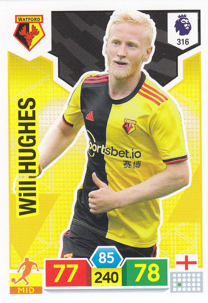 #316 Will Hughes (Watford) Adrenalyn XL Premier League 2019/20