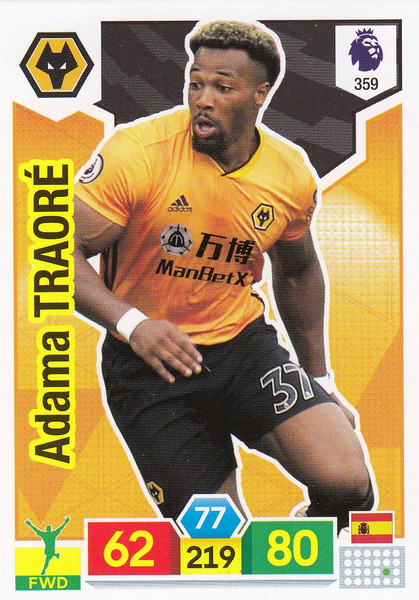 #359 Adama Traore (Wolverhampton Wanderers) Adrenalyn XL Premier League 2019/20