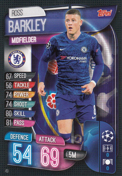 #49 Ross Barkley (Chelsea) Match Attax Champions League 2019/20