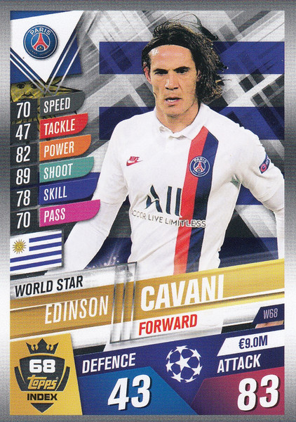 #W68 Edinson Cavani (Paris Saint-Germain) Match Attax 101 2019/20