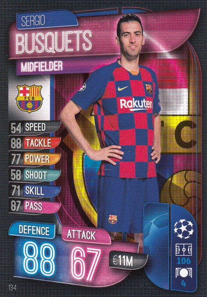 #134 Sergio Busquets (FC Barcelona) Match Attax Champions League 2019/20