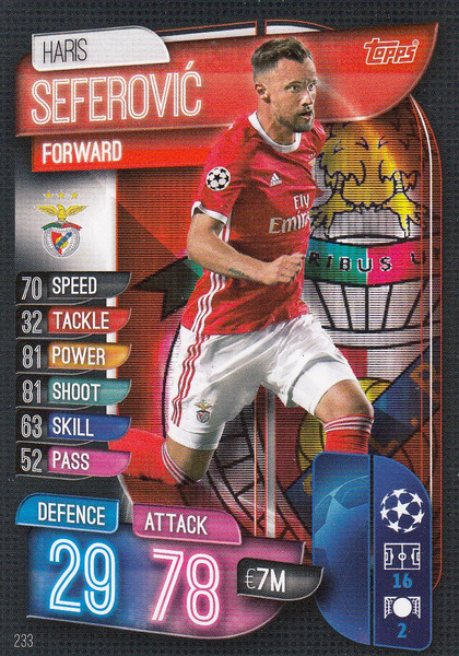 #233 Haris Seferovic (SL Benfica) Match Attax Champions League 2019/20