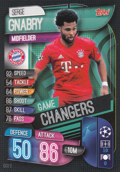 #GCU2 Serge Gnabry (FC Bayern Munchen) Match Attax Champions League 2019/20 GAME CHANGERS