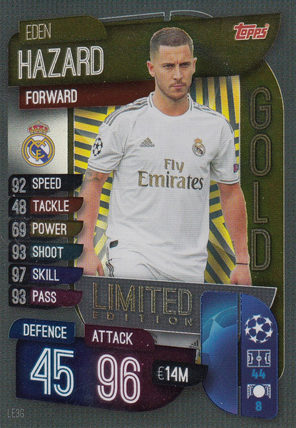 #LE3G Eden Hazard (Real Madrid CF) Match Attax Champions League 2019/20 GOLD LIMITED EDITION