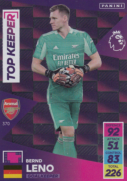 #370 Bernd Leno (Arsenal) Adrenalyn XL Premier League 2021/22 TOP KEEPER